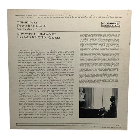 LP Pyotr Ilyich Tchaikovsky - Francesca da Rimini Vinyl Record - Picture 2 of 2